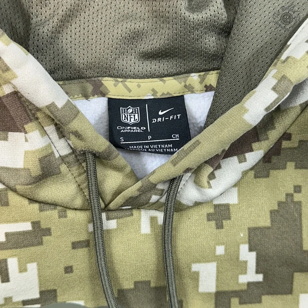 Nike Kansas City Chiefs‎ Salute Service Hoodie Men Small Green Camo Dri-Fit NFL